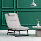 Metal Frame Foldable Standard Recliner Cotton Blend Recliner Chair Deck Chair Light Gray Clearhalo 'Chairs & Seating' 'furn' 'furn_recliners' 'Furniture' 'Living Room Furniture' 'Recliners' 7091464