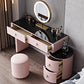 Light Glass Top Makeup Vanity Desk Storage Box Makeup Vanity Set Clearhalo 'Bedroom Furniture' 'furn' 'furn_makeup_vanities' 'Furniture' 'Makeup Vanities' 'makeup_vanities' 7091560