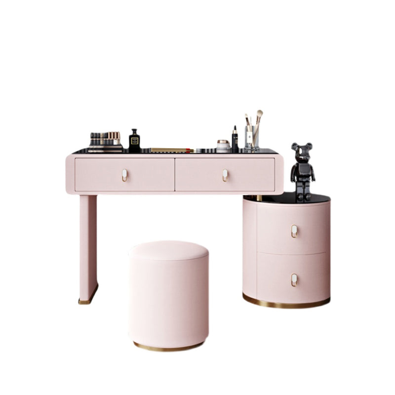 Light Glass Top Makeup Vanity Desk Storage Box Makeup Vanity Set Makeup Vanity & Stools 31"L x 16"W x 30"H Clearhalo 'Bedroom Furniture' 'furn' 'furn_makeup_vanities' 'Furniture' 'Makeup Vanities' 'makeup_vanities' 7091566