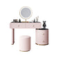 Light Glass Top Makeup Vanity Desk Storage Box Makeup Vanity Set Makeup Vanity & Mirror & Stools 31"L x 16"W x 30"H Clearhalo 'Bedroom Furniture' 'furn' 'furn_makeup_vanities' 'Furniture' 'Makeup Vanities' 'makeup_vanities' 7091568