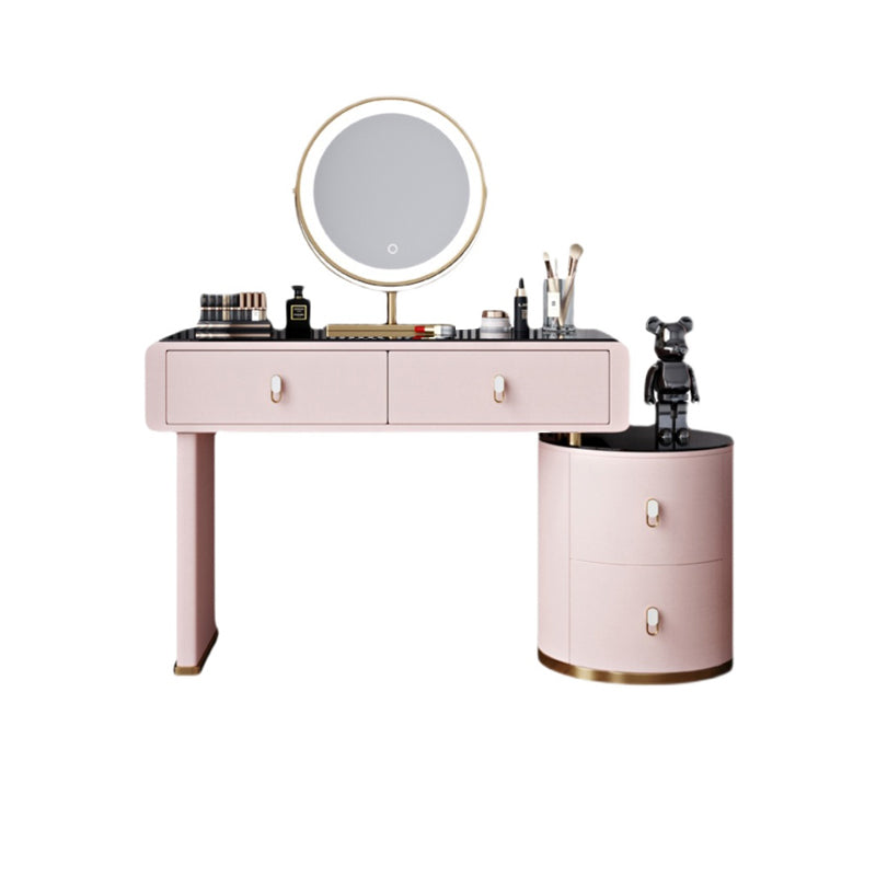 Light Glass Top Makeup Vanity Desk Storage Box Makeup Vanity Set Makeup Vanity & Mirror 31"L x 16"W x 30"H Clearhalo 'Bedroom Furniture' 'furn' 'furn_makeup_vanities' 'Furniture' 'Makeup Vanities' 'makeup_vanities' 7091570
