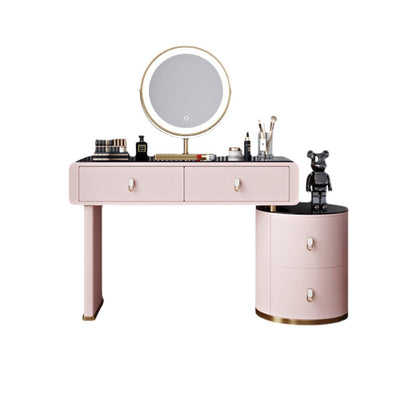 Light Glass Top Makeup Vanity Desk Storage Box Makeup Vanity Set Makeup Vanity & Mirror 31"L x 16"W x 30"H Clearhalo 'Bedroom Furniture' 'furn' 'furn_makeup_vanities' 'Furniture' 'Makeup Vanities' 'makeup_vanities' 7091570