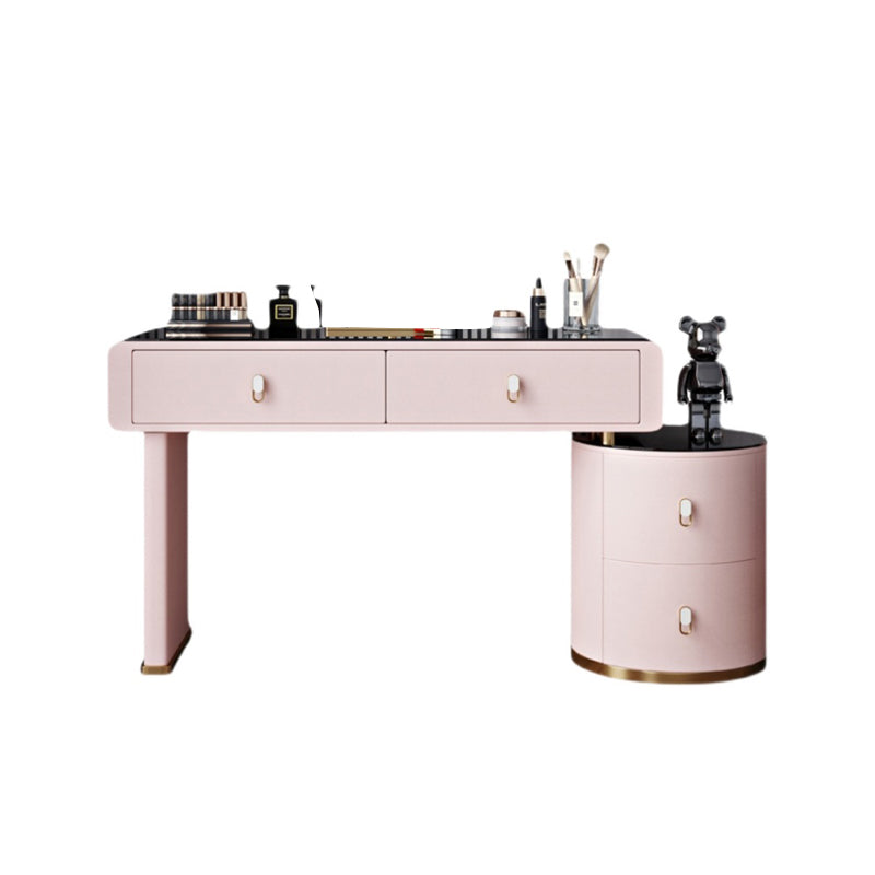 Light Glass Top Makeup Vanity Desk Storage Box Makeup Vanity Set Makeup Vanity 47"L x 16"W x 30"H Clearhalo 'Bedroom Furniture' 'furn' 'furn_makeup_vanities' 'Furniture' 'Makeup Vanities' 'makeup_vanities' 7091577