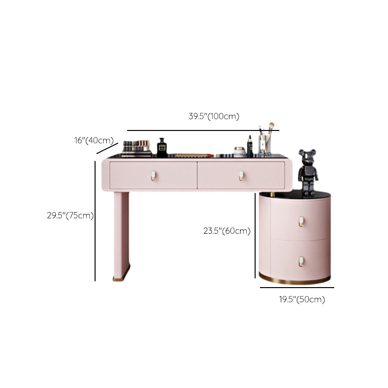 Light Glass Top Makeup Vanity Desk Storage Box Makeup Vanity Set Clearhalo 'Bedroom Furniture' 'furn' 'furn_makeup_vanities' 'Furniture' 'Makeup Vanities' 'makeup_vanities' 7091584