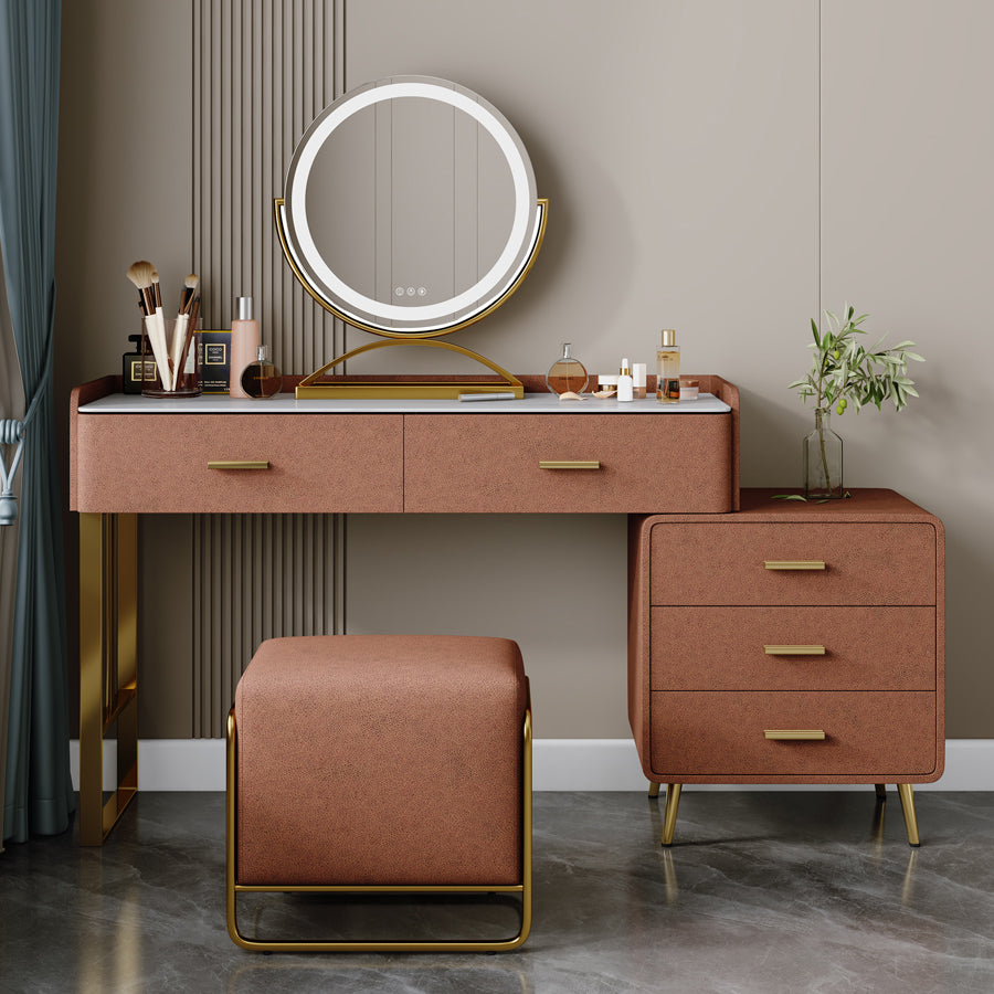 Tavolo da toeletta da toeletta da scrivania per trucco in legno massiccio set di sgabelli da toeletta