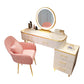 Wooden Makeup Vanity Desk Lighted Mirror Dressing Table Stool Set with Drawer
