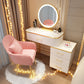 Wooden Makeup Vanity Desk Lighted Mirror Dressing Table Stool Set with Drawer