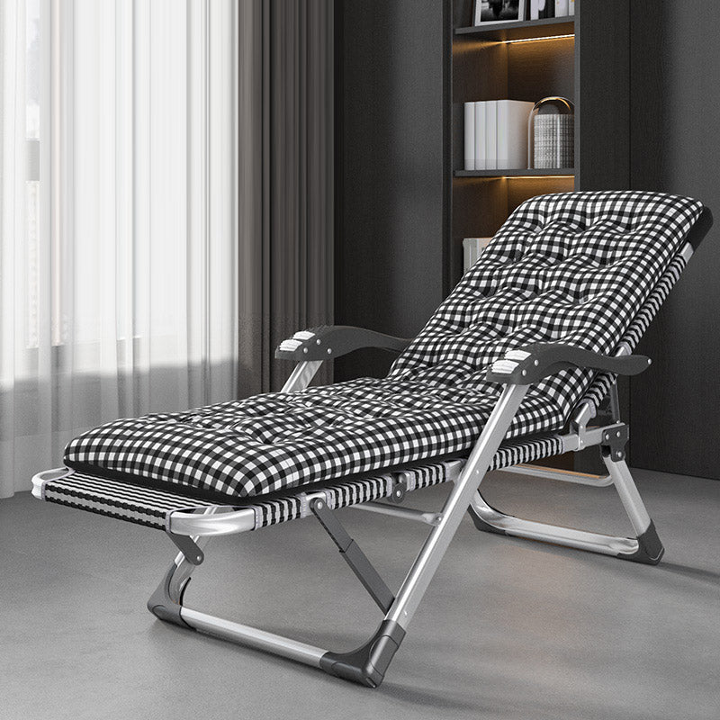 Metal Modern Standard Recliner Standard (No Motion) Recliner Chair with Arm Black-Silver Clearhalo 'Chairs & Seating' 'furn' 'furn_recliners' 'Furniture' 'Living Room Furniture' 'Recliners' 7091714