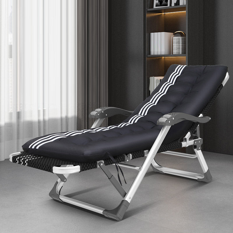 Metal Modern Standard Recliner Standard (No Motion) Recliner Chair with Arm Black White Wavy Striped Clearhalo 'Chairs & Seating' 'furn' 'furn_recliners' 'Furniture' 'Living Room Furniture' 'Recliners' 7091716