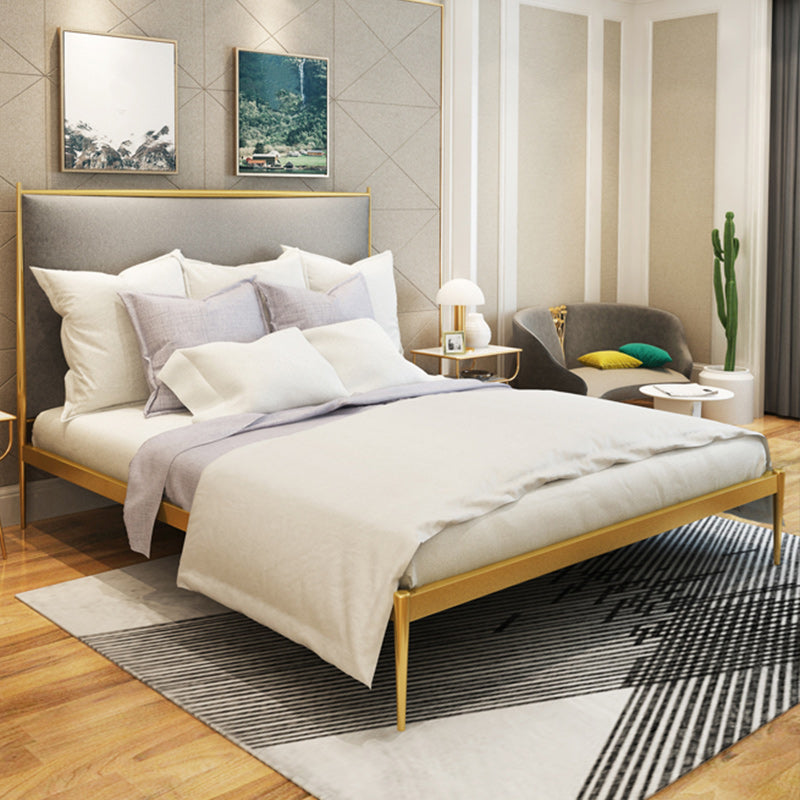 Modernes Metallplattform -Bett Standardbett mit gepolstertem Kopfteil