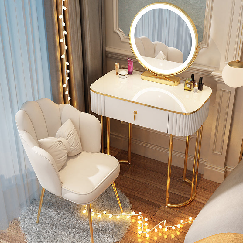 Storage Makeup Vanity Desk Bedroom Dressing Table Stool Set with Drawer Clearhalo 'Bedroom Furniture' 'furn' 'furn_makeup_vanities' 'Furniture' 'Makeup Vanities' 'makeup_vanities' 7091781