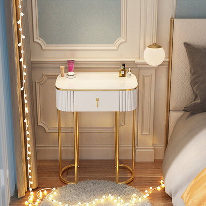 Storage Makeup Vanity Desk Bedroom Dressing Table Stool Set with Drawer Makeup Vanity 20"L x 16"W x 30"H White Clearhalo 'Bedroom Furniture' 'furn' 'furn_makeup_vanities' 'Furniture' 'Makeup Vanities' 'makeup_vanities' 7091782