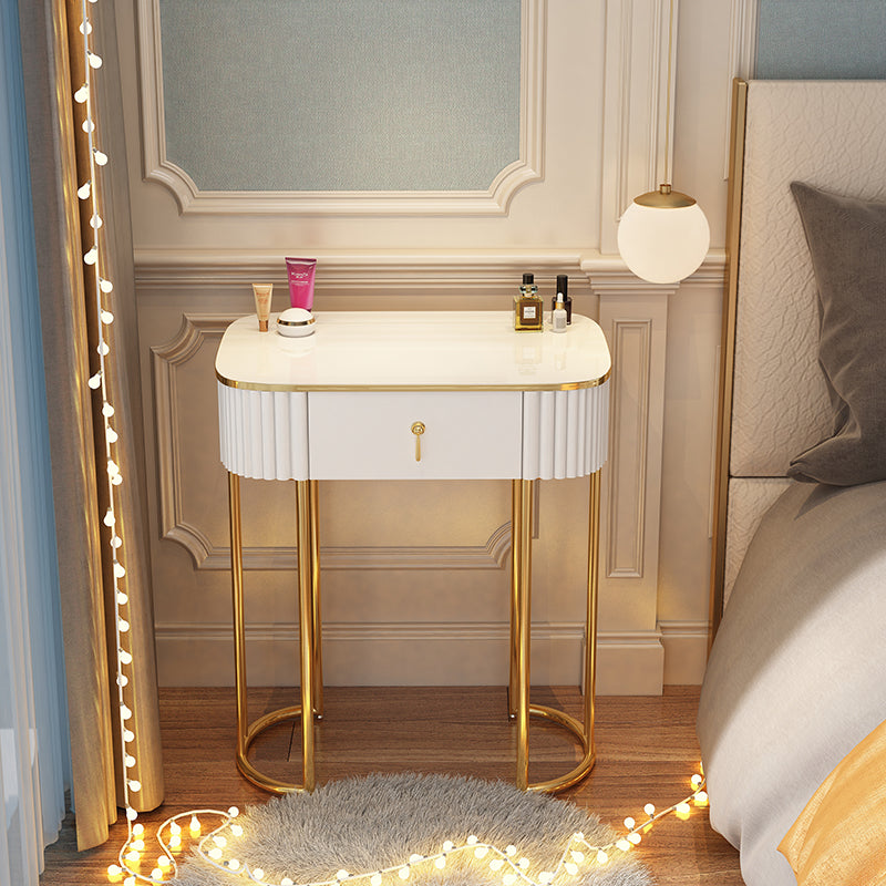 Storage Makeup Vanity Desk Bedroom Dressing Table Stool Set with Drawer Makeup Vanity 24"L x 16"W x 30"H White Clearhalo 'Bedroom Furniture' 'furn' 'furn_makeup_vanities' 'Furniture' 'Makeup Vanities' 'makeup_vanities' 7091783