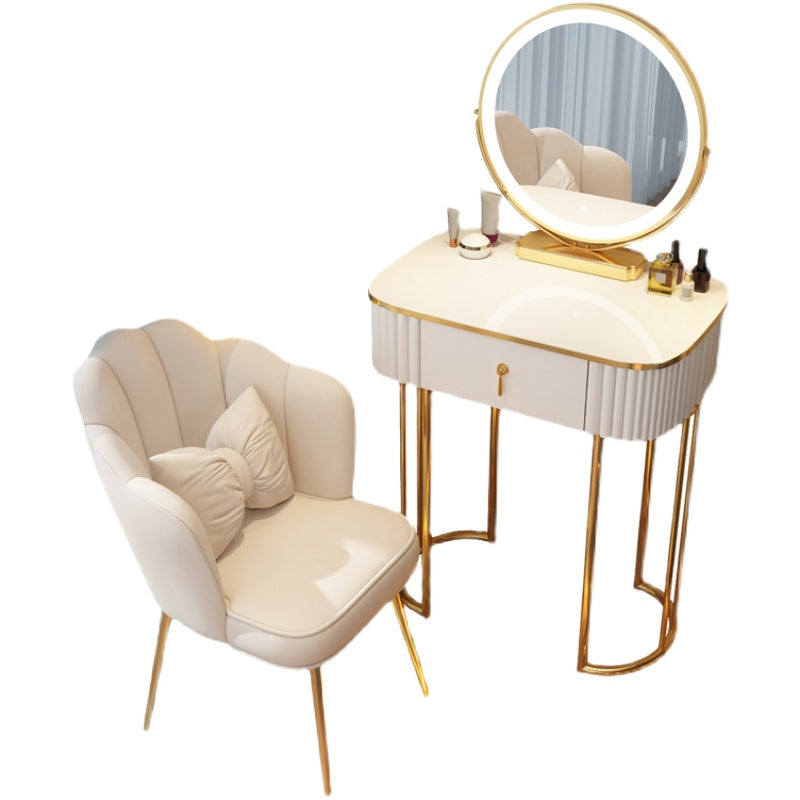 Storage Makeup Vanity Desk Bedroom Dressing Table Stool Set with Drawer Clearhalo 'Bedroom Furniture' 'furn' 'furn_makeup_vanities' 'Furniture' 'Makeup Vanities' 'makeup_vanities' 7091789