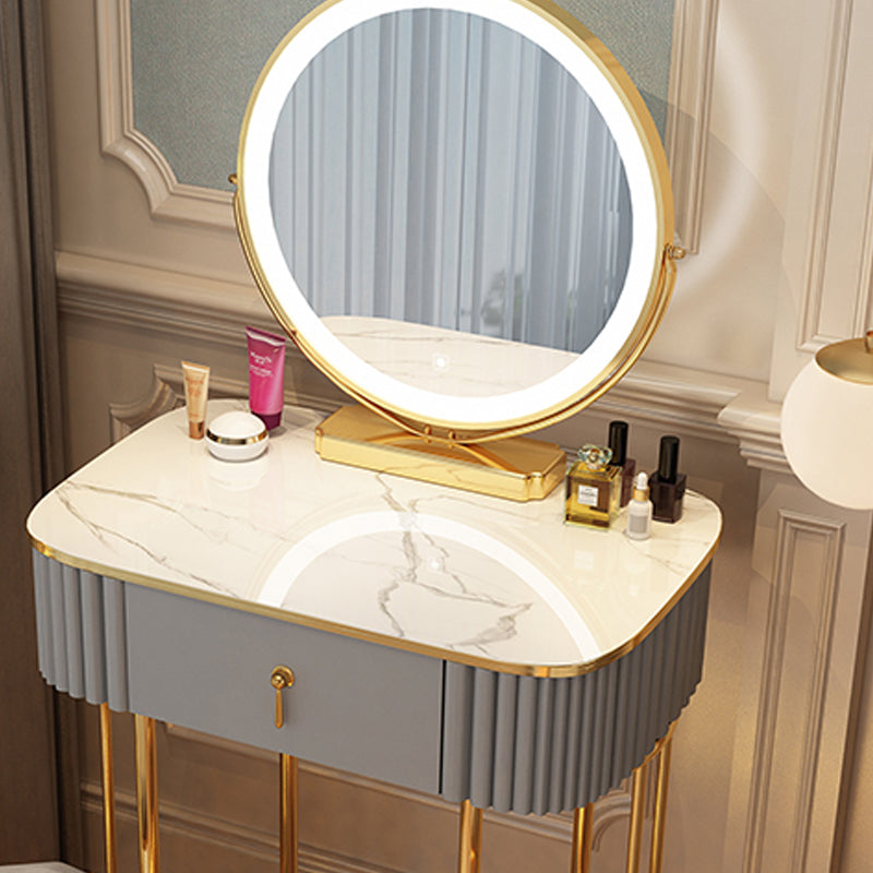 Storage Makeup Vanity Desk Bedroom Dressing Table Stool Set with Drawer Clearhalo 'Bedroom Furniture' 'furn' 'furn_makeup_vanities' 'Furniture' 'Makeup Vanities' 'makeup_vanities' 7091792