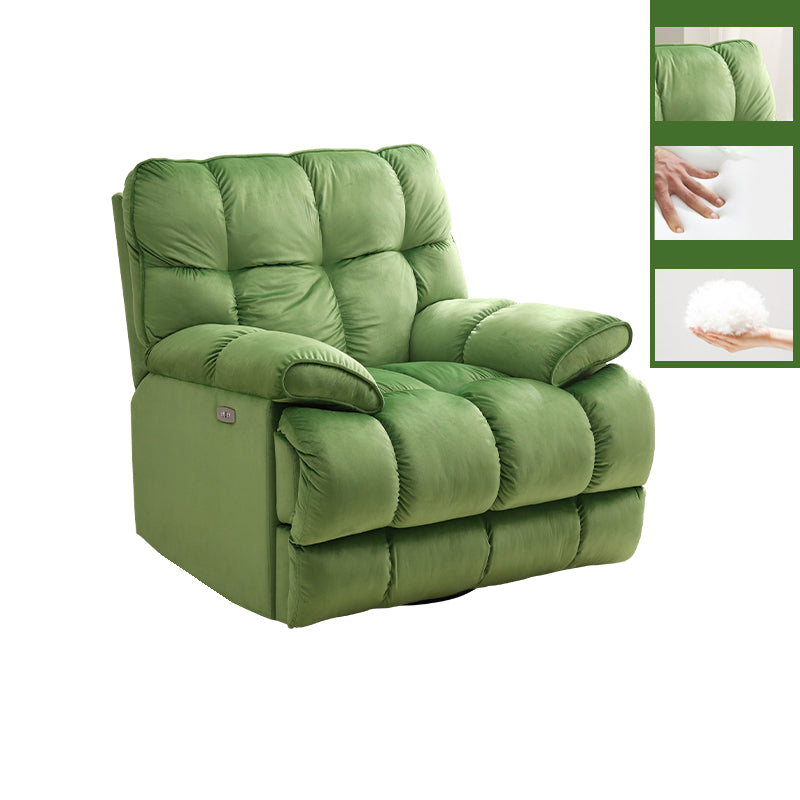 Velvet Gray Recliner Solid Color Recliner Chair 41.33 Inch Wide Green Clearhalo 'Chairs & Seating' 'furn' 'furn_recliners' 'Furniture' 'Living Room Furniture' 'Recliners' 7091851
