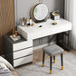 Modern Wooden Vanity Desk in White Modern with Drawers Dressing Table