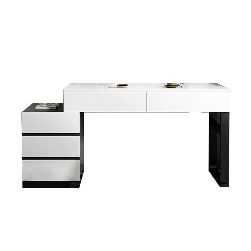 Modern Wooden Vanity Desk in White Modern with Drawers Dressing Table