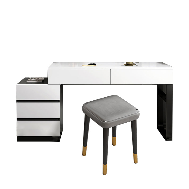 Modern Wooden Vanity Desk in White Modern with Drawers Dressing Table