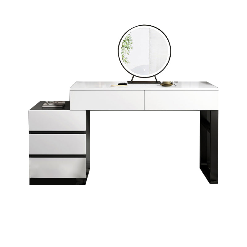Modern Wooden Vanity Desk in White Modern with Drawers Dressing Table