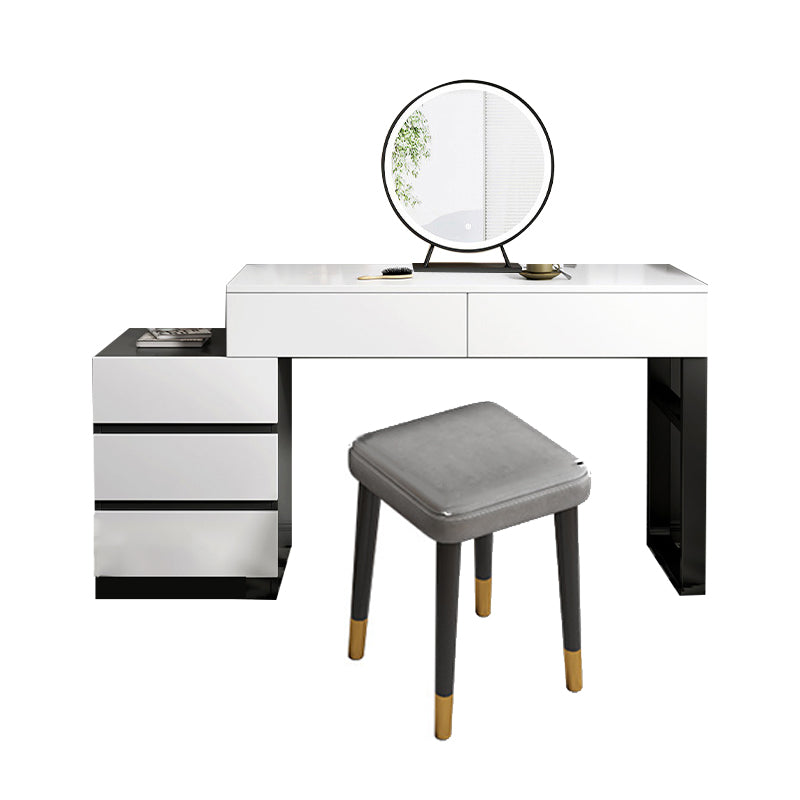 Modern Wooden Vanity Desk in White Modern with Drawers Dressing Table