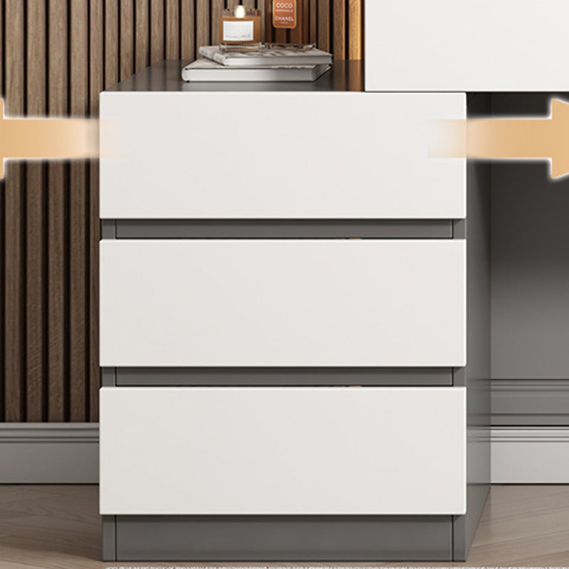 Modern Wooden Vanity Desk in White Modern with Drawers Dressing Table