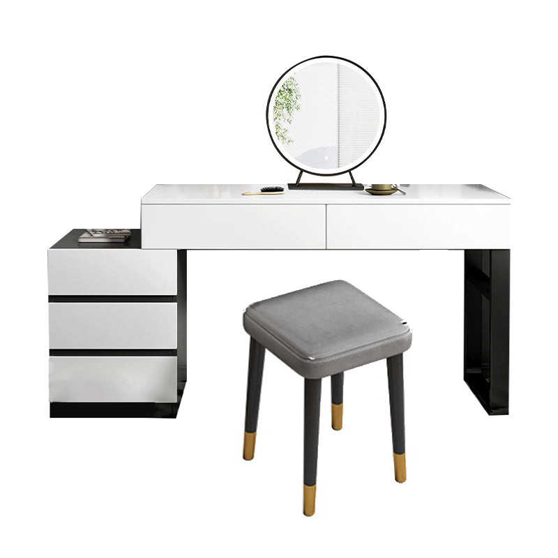 Modern Wooden Vanity Desk in White Modern with Drawers Dressing Table