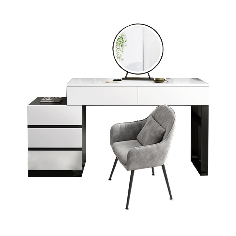 Modern Wooden Vanity Desk in White Modern with Drawers Dressing Table