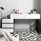 Modern Wooden Vanity Desk in White Modern with Drawers Dressing Table