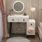 Solid Wood Makeup Vanity Desk Lighted Mirror Makeup Vanity Set with Drawer