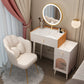 Solid Wood Makeup Vanity Desk Lighted Mirror Makeup Vanity Set with Drawer