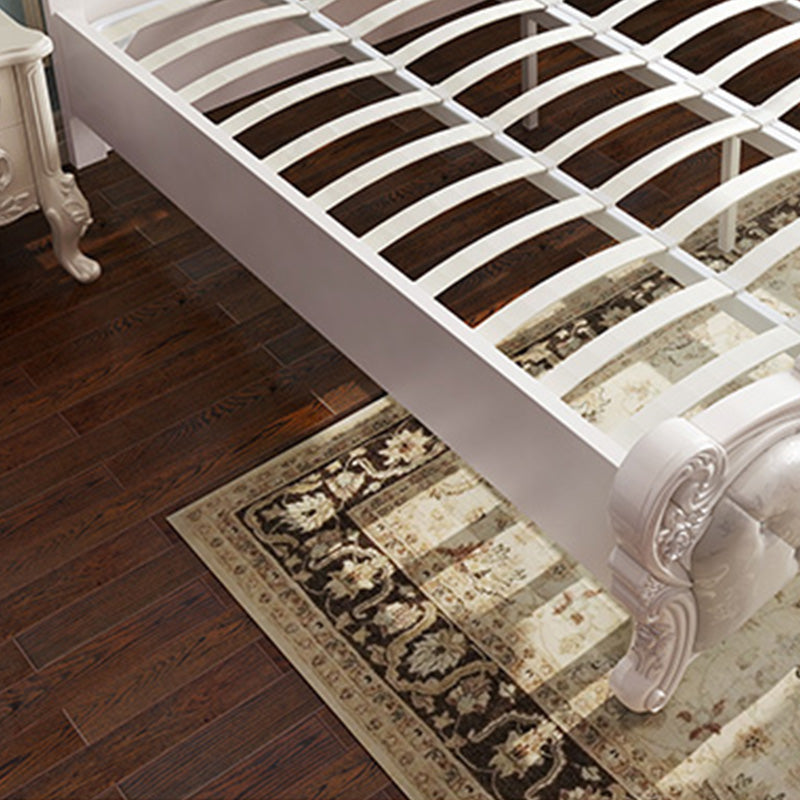 Faux lederen paneelbed Victoriaans standaardbed met hoofdeinde en voetbord