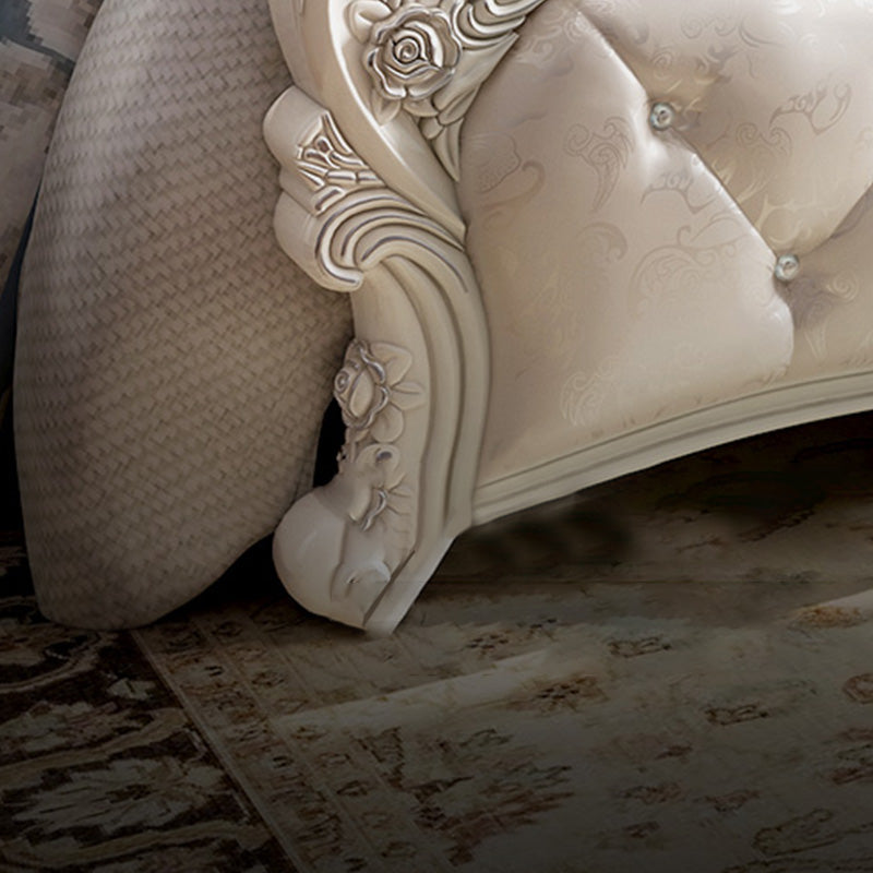 Faux lederen paneelbed Victoriaans standaardbed met hoofdeinde en voetbord