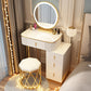 Solid Wood Makeup Vanity Desk Lighted Mirror Makeup Vanity Set Makeup Vanity & Mirror & Stools 24"L x 16"W x 30"H White Clearhalo 'Bedroom Furniture' 'furn' 'furn_makeup_vanities' 'Furniture' 'Makeup Vanities' 'makeup_vanities' 7092043