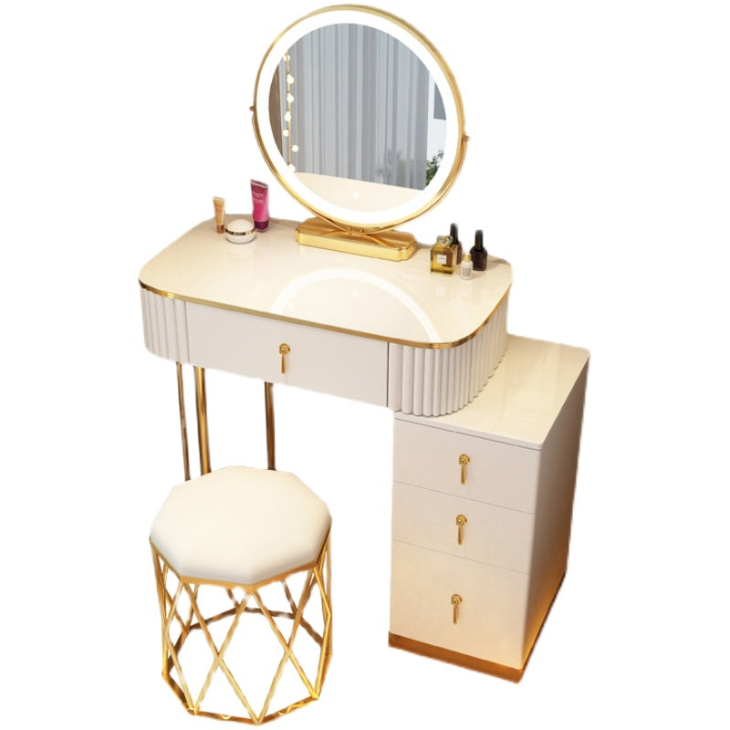 Solid Wood Makeup Vanity Desk Lighted Mirror Makeup Vanity Set Clearhalo 'Bedroom Furniture' 'furn' 'furn_makeup_vanities' 'Furniture' 'Makeup Vanities' 'makeup_vanities' 7092049