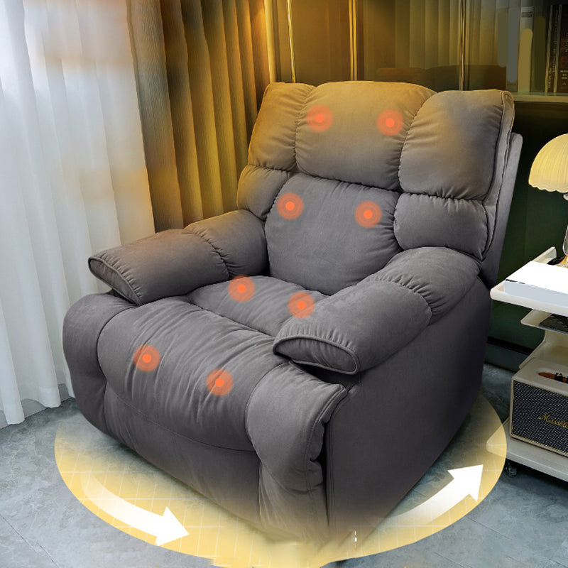 Reclinable estándar de cuero sintético contemporáneo con espalda con mechones