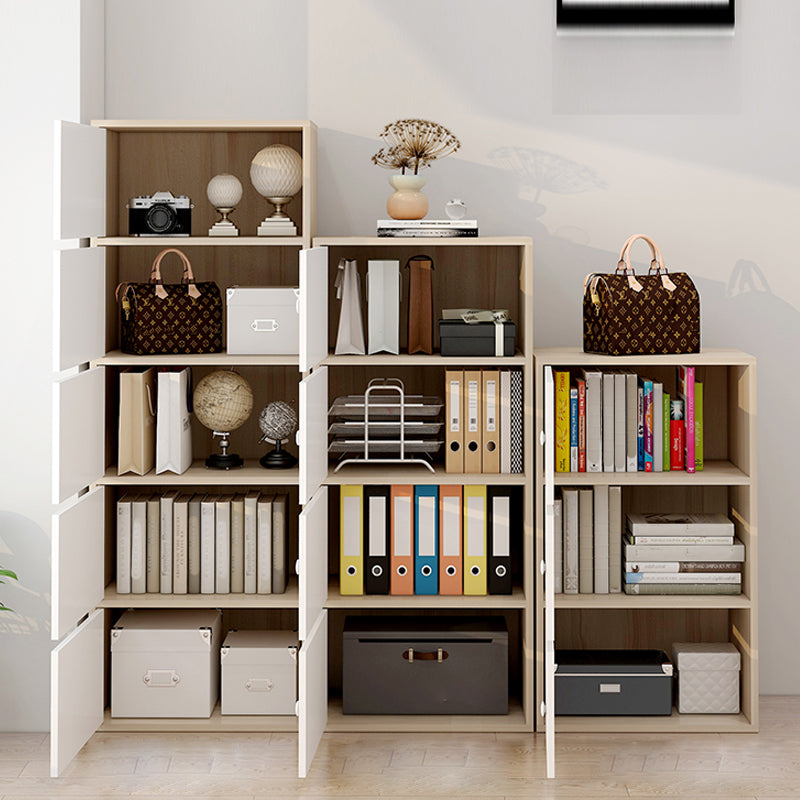 Armoire de rangement rectangulaire minimaliste avec portes en bois