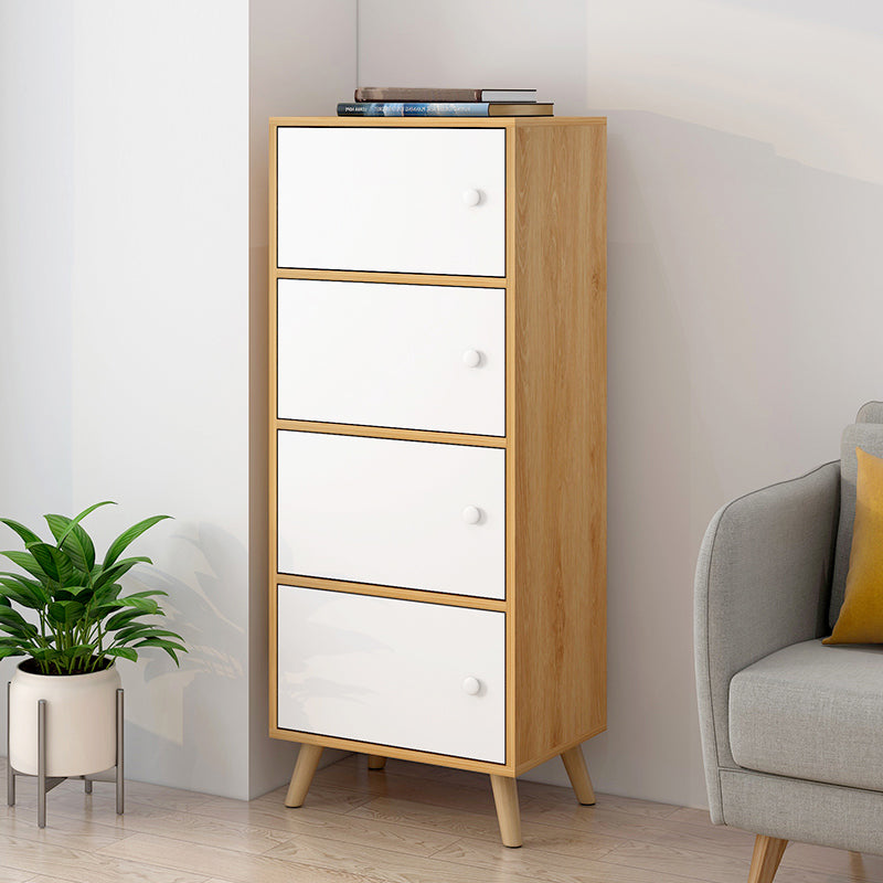 Gabinete de almacenamiento rectangular minimalista con puertas de madera