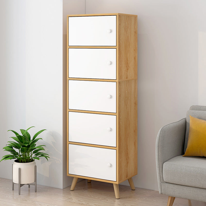 Armadio di stoccaggio del rettangolo minimalista con manopole in legno