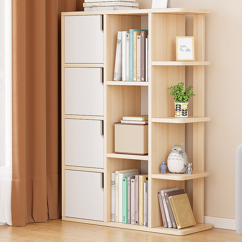 Armadio di stoccaggio del rettangolo minimalista con manopole in legno