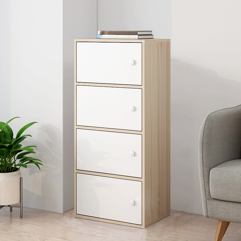 Armoire de rangement rectangulaire minimaliste avec portes en bois