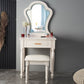 Solid Wood Makeup Vanity Desk Bedroom Dressing Table Stool Set with Drawer