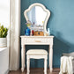 Solid Wood Makeup Vanity Desk Bedroom Dressing Table Stool Set with Drawer