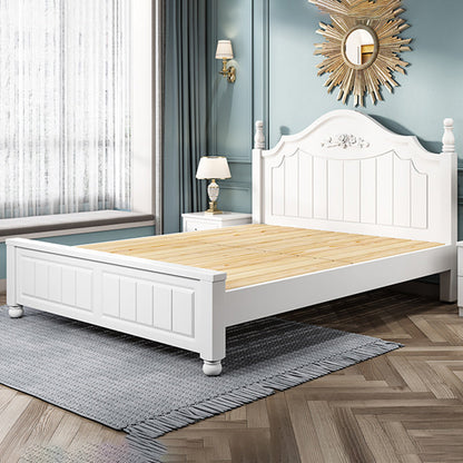 Contemporary Solid Color Slat Bed Arched Bed With Custom Wood Legs