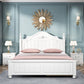 Contemporary Solid Color Slat Bed Arched Bed With Custom Wood Legs