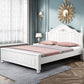 Contemporary Solid Color Slat Bed Arched Bed With Custom Wood Legs