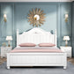Contemporary Solid Color Slat Bed Arched Bed With Custom Wood Legs