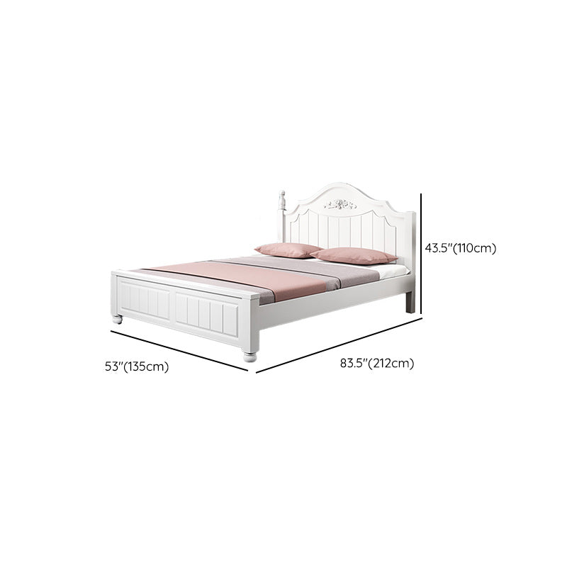 Contemporary Solid Color Slat Bed Arched Bed With Custom Wood Legs