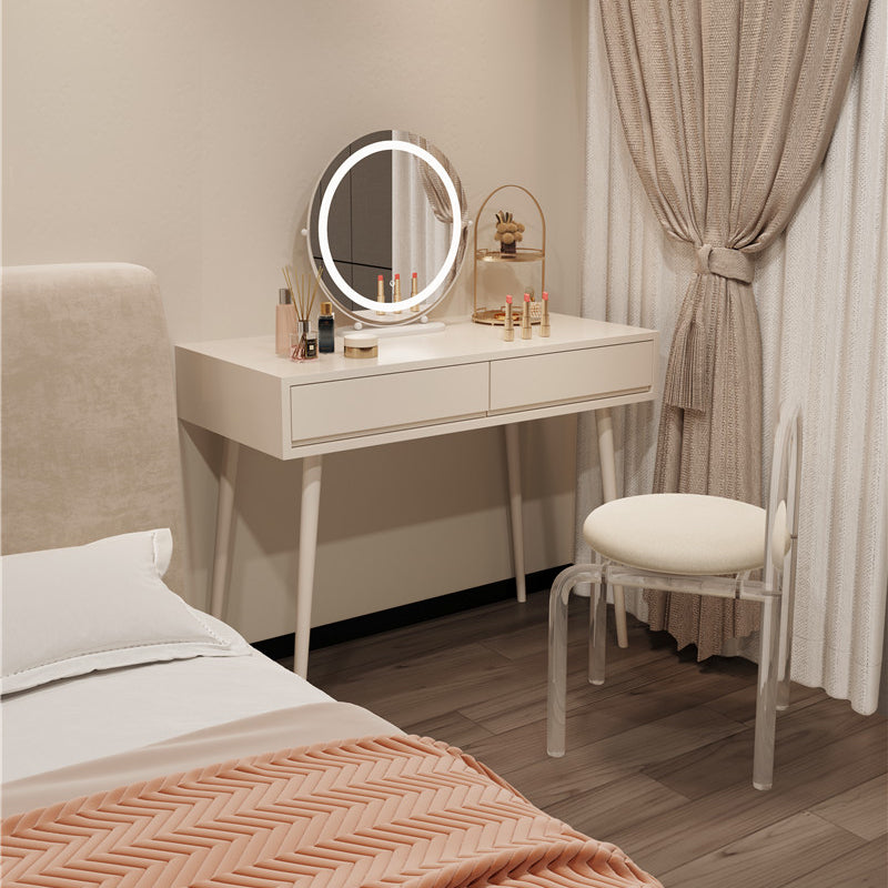 Wooden Makeup Vanity Desk Removable Lighted Mirror Vanity Dressing Table Set