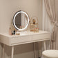Wooden Makeup Vanity Desk Removable Lighted Mirror Vanity Dressing Table Set